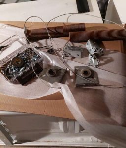 Garage door old and rusty hardware